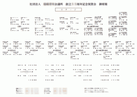 叙勲祝賀会席次表2