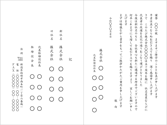 代表者・社名変更のお知らせ